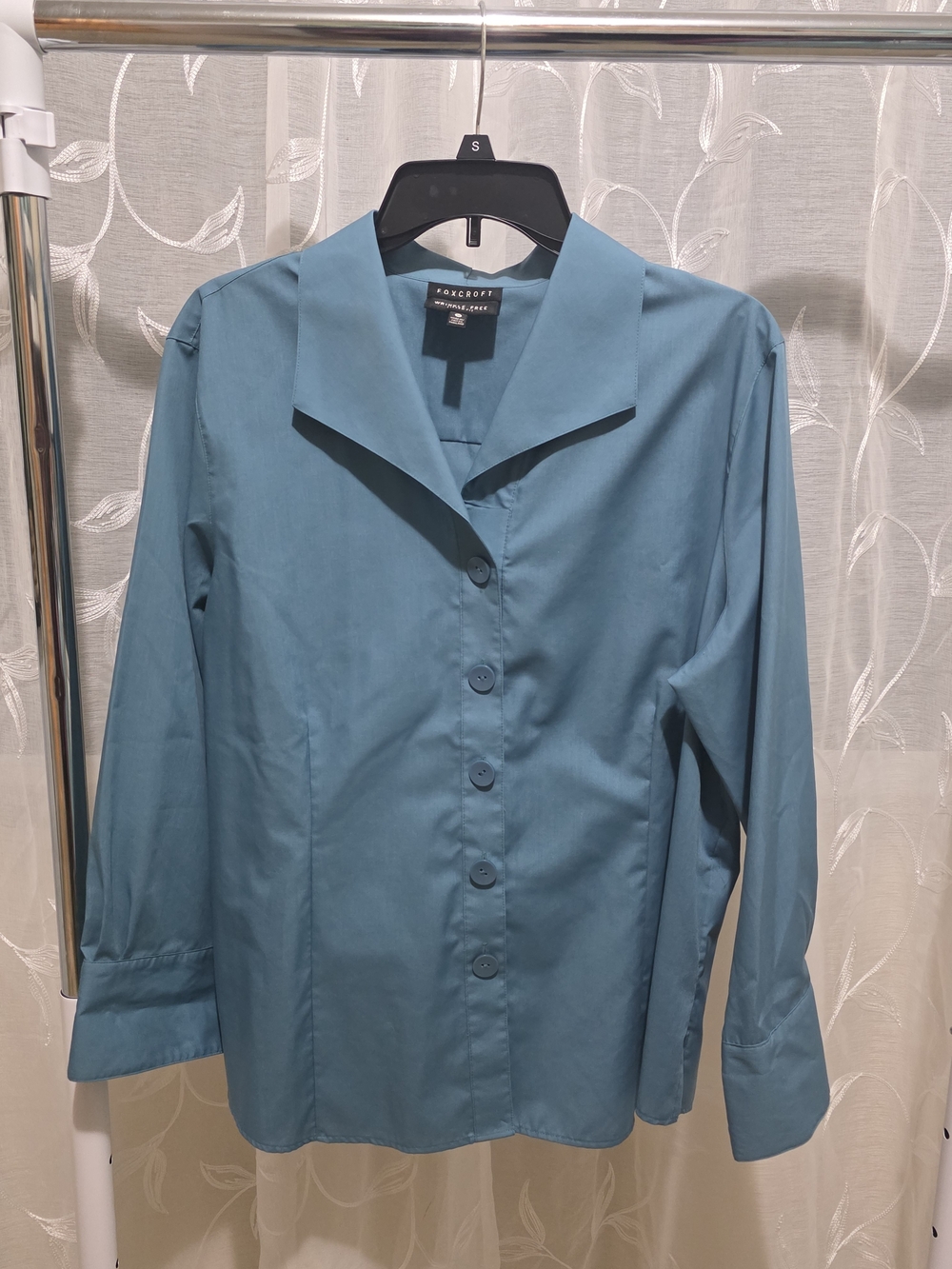 Foxcroft Wrinkle Free Fitted Fit Women's Blue Size 18 Like New